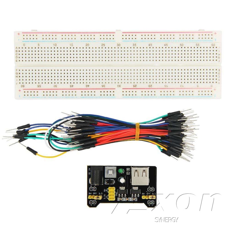 830-Point Breadboard + Jumper Wires + Power Supply Kit