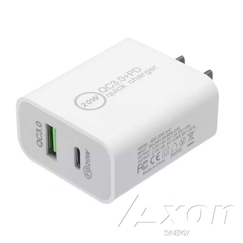 20W PD/QC 3.0 Dual Port Charger