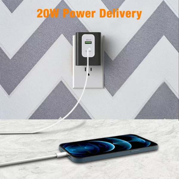 20W USB-C Fast Charger - PD3.0 QC3.0 Dual Port Power Adapter for iPhone Samsung Android Devices - Image 5