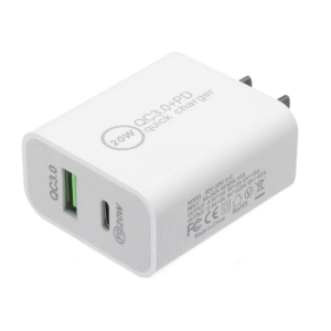 20W USB-C Fast Charger - PD3.0 QC3.0 Dual Port Power Adapter for iPhone Samsung Android Devices