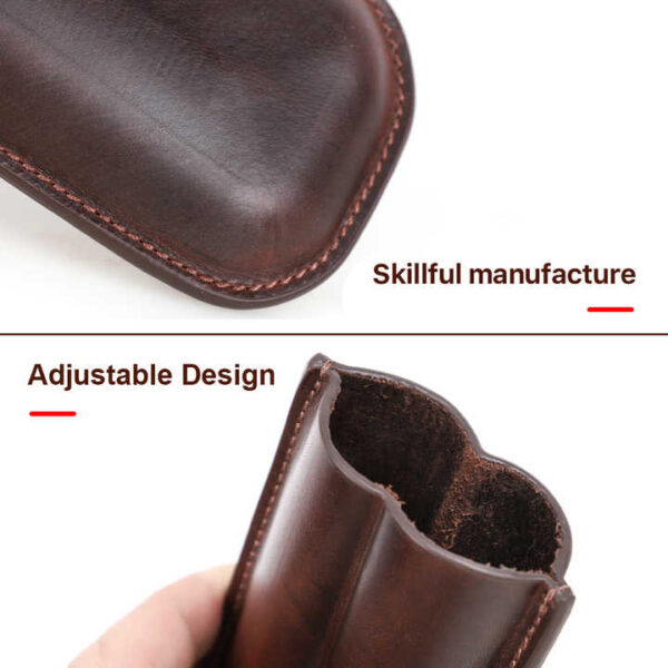 Leather Cigar Case Travel Humidor - Premium 2-Cigar Portable Storage Pouch for Cigar Enthusiasts - Image 5