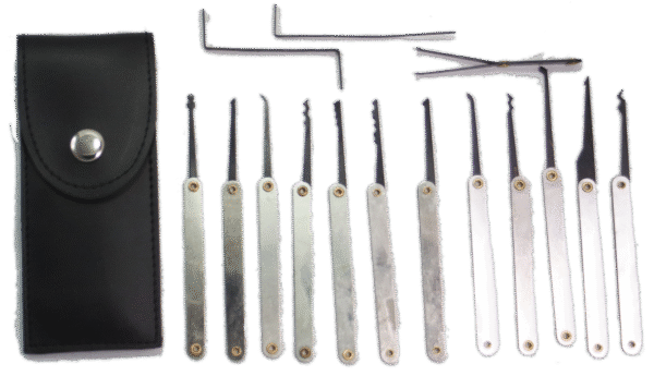 Professional 15-Piece Lock Pick Training Set - Stainless Steel Locksmith Tools for Educational Practice & Skill Development
